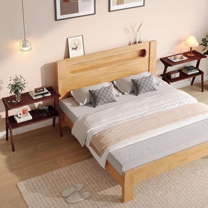 Solid Wood End Table, 2-Tier Side Table - Image 9