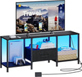 JARHETUN TV Stand with LED Lights, Entertainment Center with Open Shelves and by JARHETUN