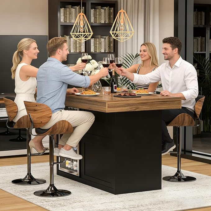 GDLF Bar Height Table with Fridge Space, 41.1" H Counter Height Pub Tall Dining - Image 4