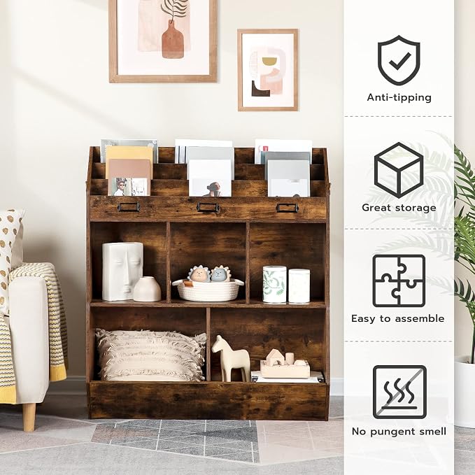 HOOBRO Kids Bookshelf, Toy Storage Organizer, Bookshelf - Image 5