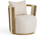 First of a Kind Swivel Chair in Cream Linen by FirstofaKind