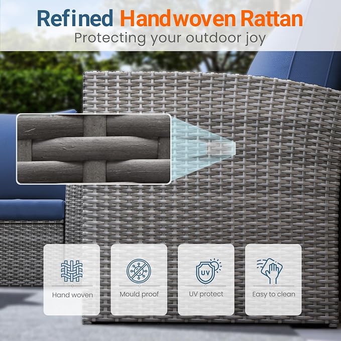 Wisteria Lane Patio Furniture Set, Wicker Outside Outdoor Furniture - Image 5