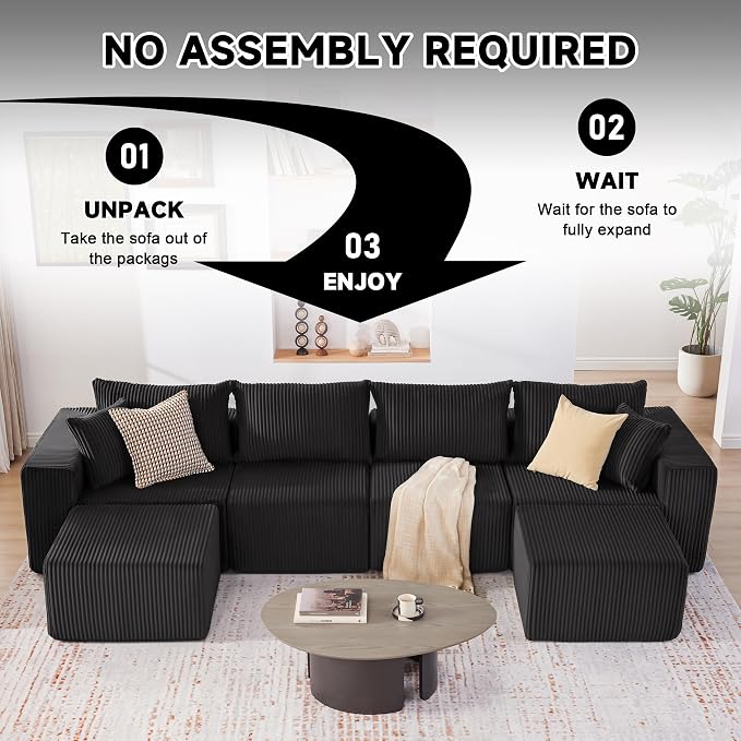 Weture 135.4" Cloud Couch Sectional, Modular Sectional Sofa - Image 5