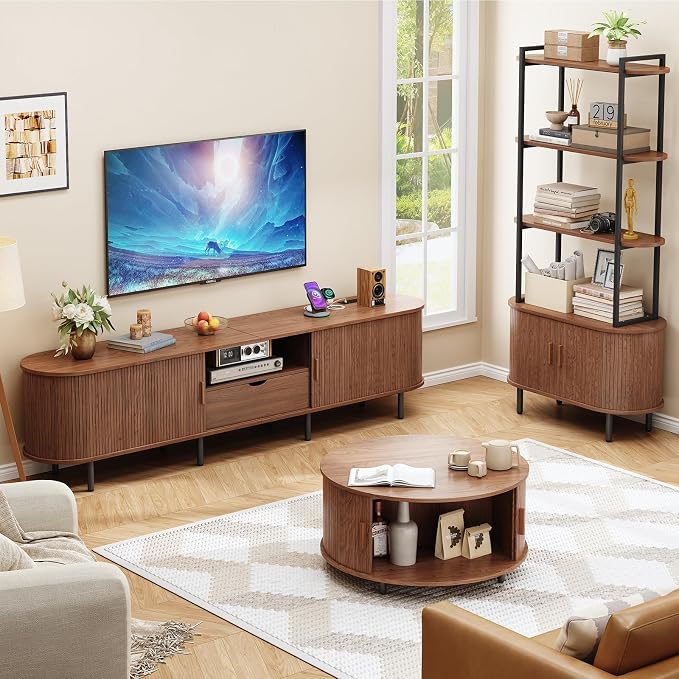 ONBRILL 86.6" TV Stand with Power Outlet - Image 8