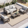 UDPATIO Aluminum Patio Furniture Set, Faux Wood Grain Modern Outdoor Furniture by UDPATIO