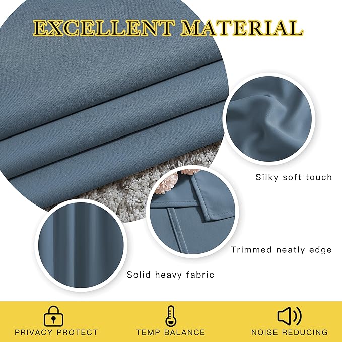 NICETOWN Blackout 72 inch Curtains - Image 3