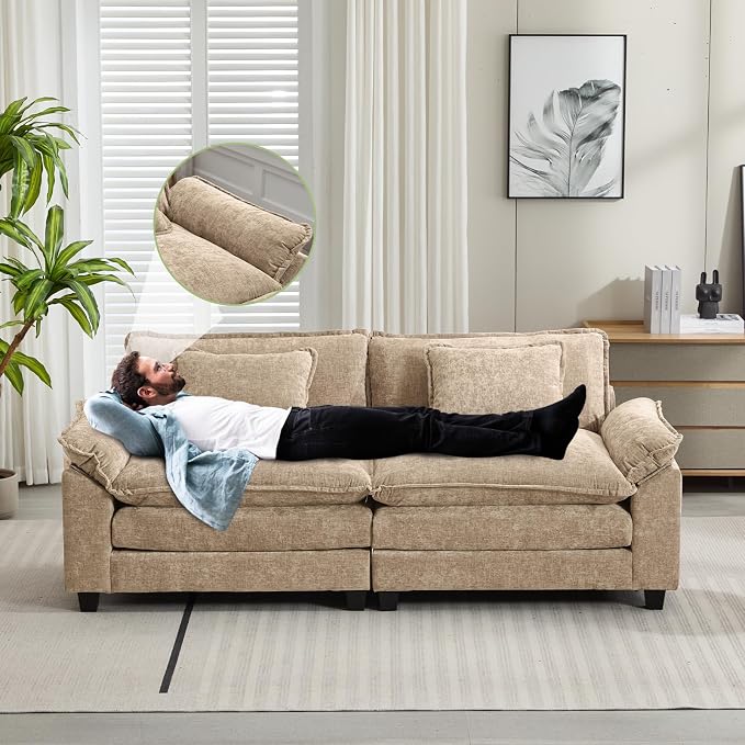Oprisen 86" Modular Sectional Sofa, Comfy Cloud Couch Sectional Sofa, Chenille - Image 5