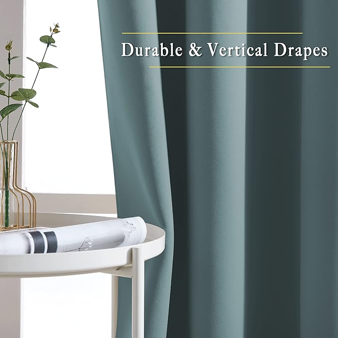 NICETOWN Blackout Greyish Blue Curtains & Drapes - Image 6