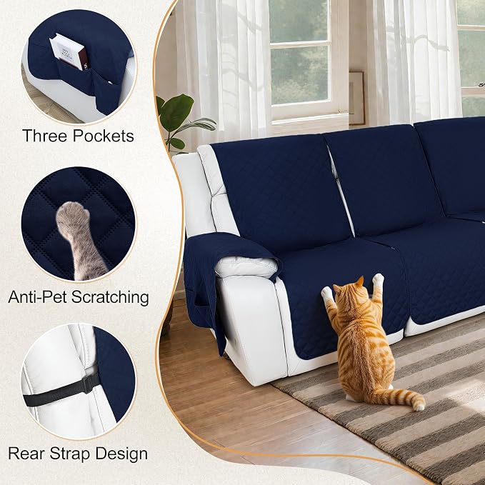 HDCAXKJ 100% Waterproof Reclining Sectional Couch Covers L Shape Recliner Sofa - Image 7