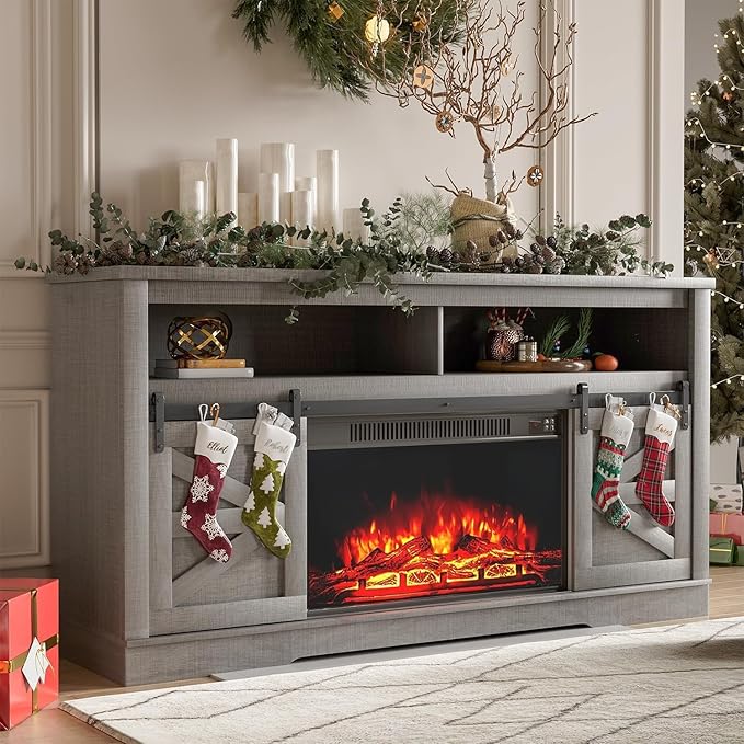 YESHOMY Fireplace TV Stand for Television up to 65+ Inch by SearchallYESHOMY