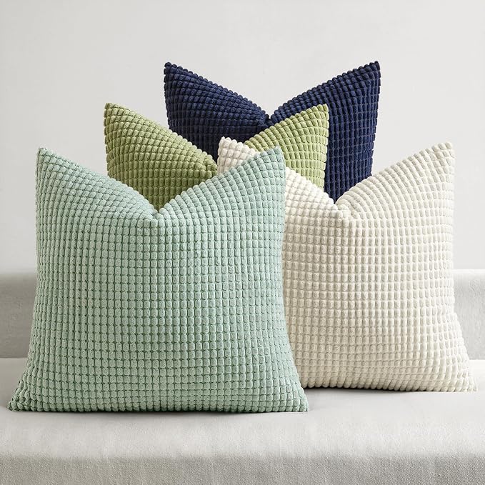 MIULEE Modern Farmhouse Decorative Spring Pillow Covers 20x20 Inch Set of 4 by MIULEE