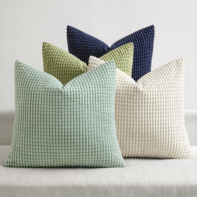 MIULEE Modern Farmhouse Decorative Spring Pillow Covers 18x18 Inch Set of 4 by MIULEE