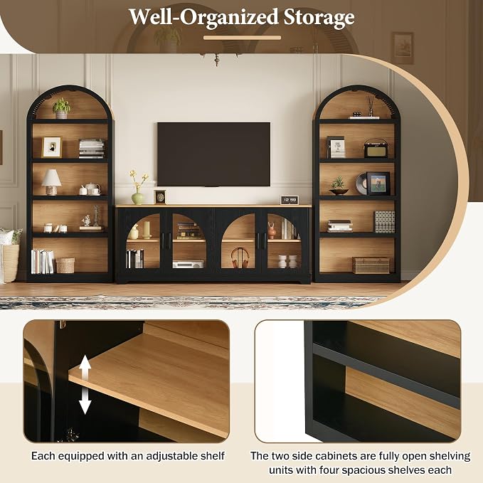 Merax Vintage Farmhouse TV Stand Set - Image 3