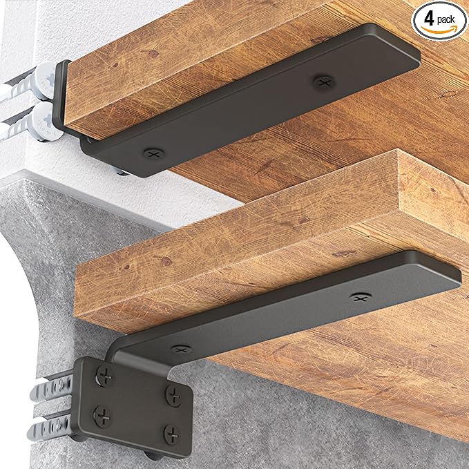 Goovilla Shelf Bracket, Heavy Duty Floating Shelf Brackets 8 inch Long by Goovilla