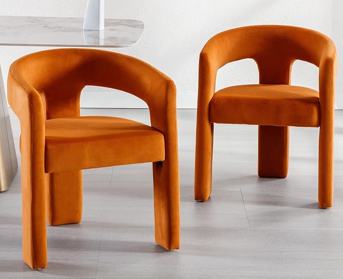 VESCASA Velvet Barrel Dining Chair - Image 4