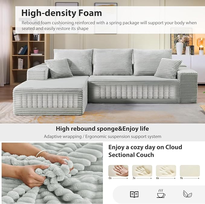 107.5" Cloud Sectional Couch - Image 4