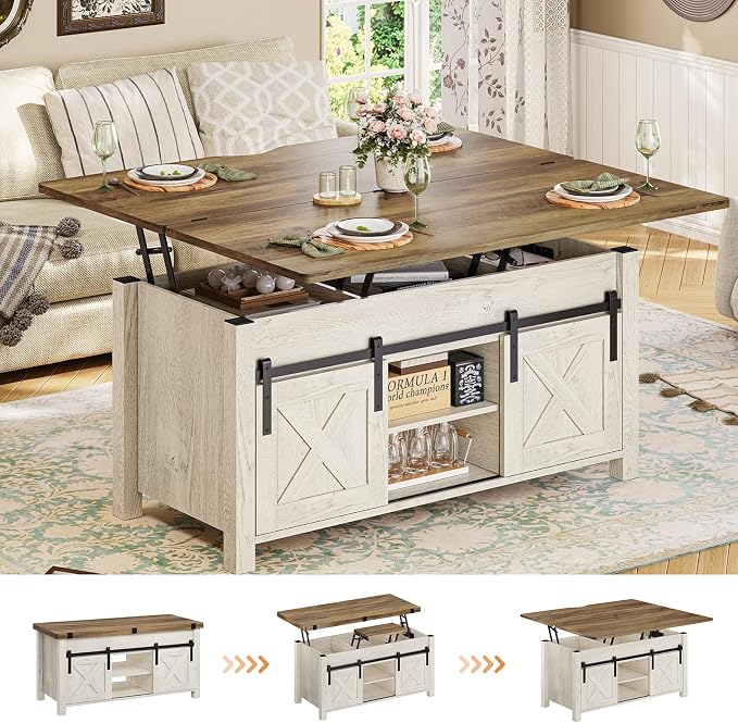 SEDETA Lift Top Coffee Table, 4 in 1 Multi-Function Convertible Coffee Tables by SEDETA