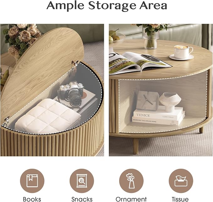 SULIVES Round Coffee Table - Image 4