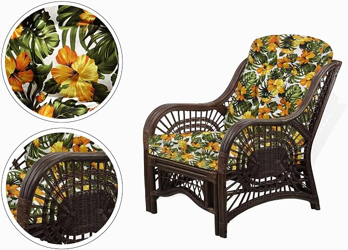 Malibu Lounge Set of 4: 2 Natural Rattan Wicker Chairs, Three-Seater Sofa - Image 4