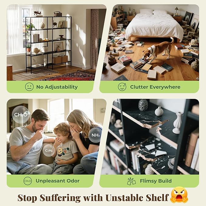 Huuger 4 Tier Bookshelf, L Shaped Corner Bookshelf - Image 5