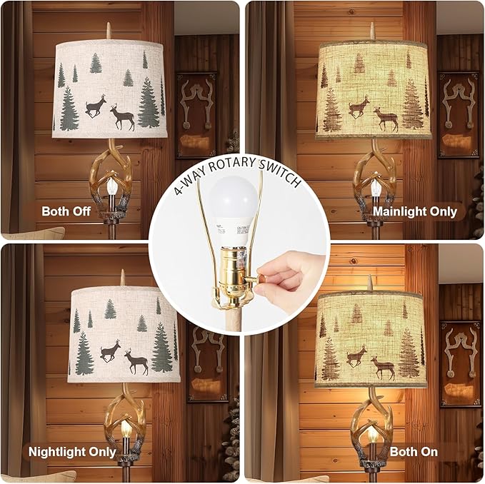 Scenekoy Rustic Farmhouse Antlers Floor Lamp - Image 4