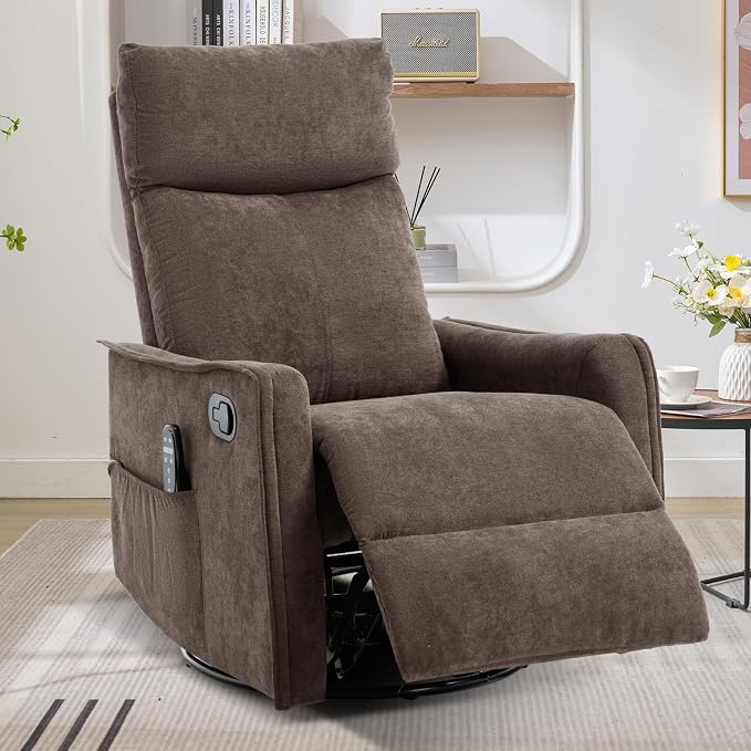 Trustyue Swivel Rocker Recliner Chair, 360° Swivel Recliner - Image 2