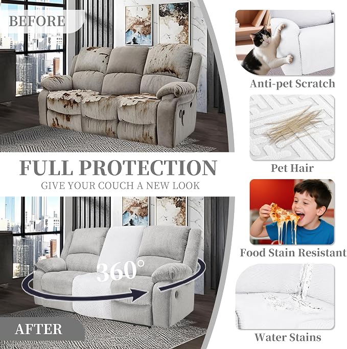 100% Waterproof Sectional Recliner Couch Covers - Image 6