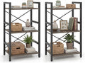 Tangkula 3-Tier Industrial Bookshelf, 16.5" Width Wooden Open Bookcase by TANGKULA