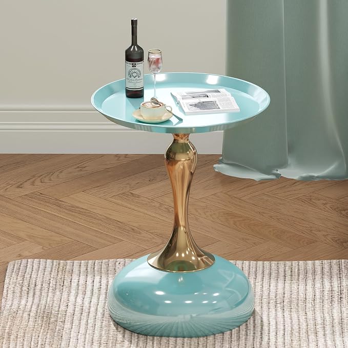 2-Pack Light Green Sleek Hourglass Side Table - Image 5