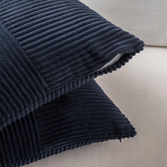 Fancy Homi 2 Packs Navy Blue Big Decorative Throw Pillow Covers 24x24 Inch - Image 4