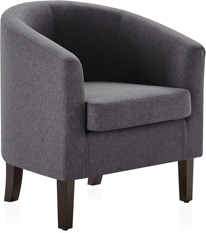 BELLEZE Living Room Chair, Linen Round Accent Barrel Chair, Club Tub Sofa Chair - Image 7