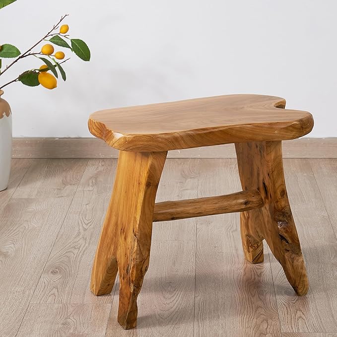 Natural Shape Solid Wood Stump Stool 20"x13"x18" Cedar Root End Table Rustic by Warmaxx-warmhomesweetdream