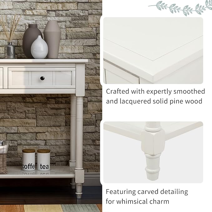 Merax Wood Sofa Table Console Table, Entryway Table Traditional Design - Image 8