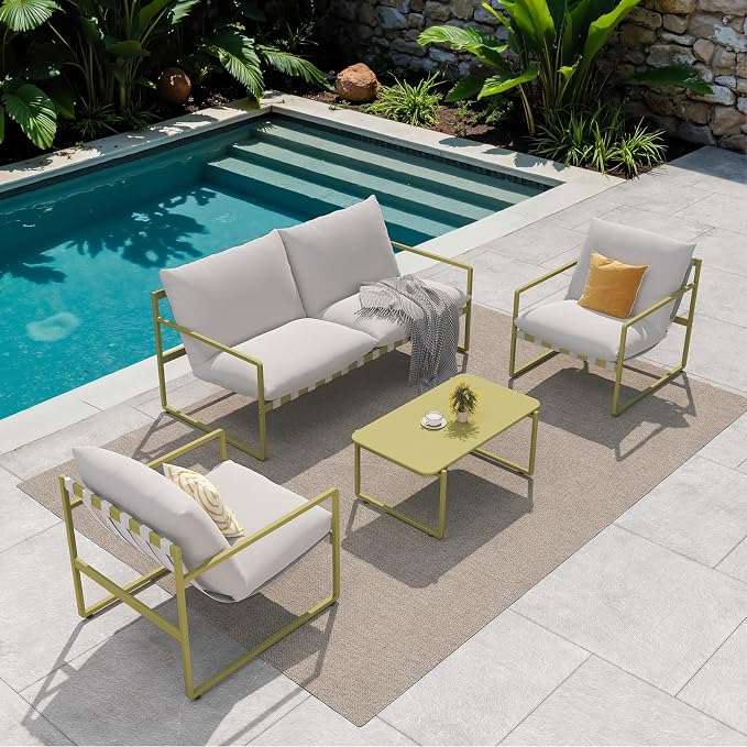 Grand patio 4-Piece Outdoor Furniture Set, Modern Patio Furniture - Image 6
