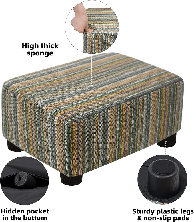 CAROLMADE Small Foot Stool Ottoman Footstool - Image 5