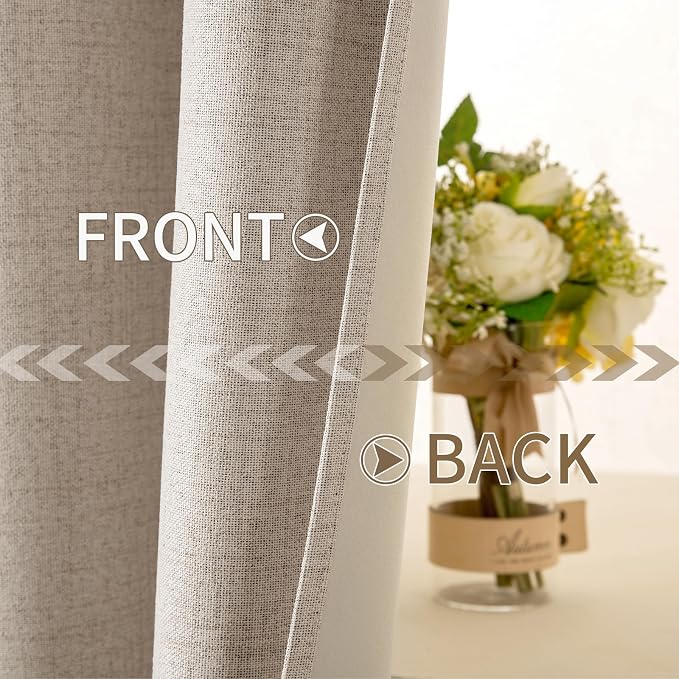 MIULEE 90 Inches Linen Textured Curtains - Image 6