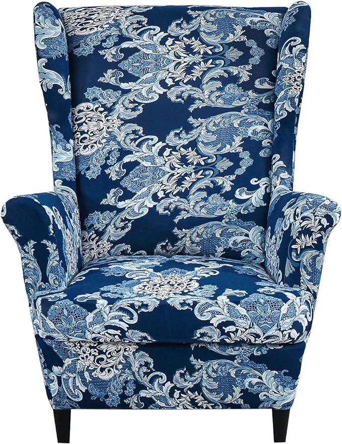 KRFOONN Wingback Chair Cover Slipcovers 2 Piece Stretch Wing Chair Covers by KRFOONN