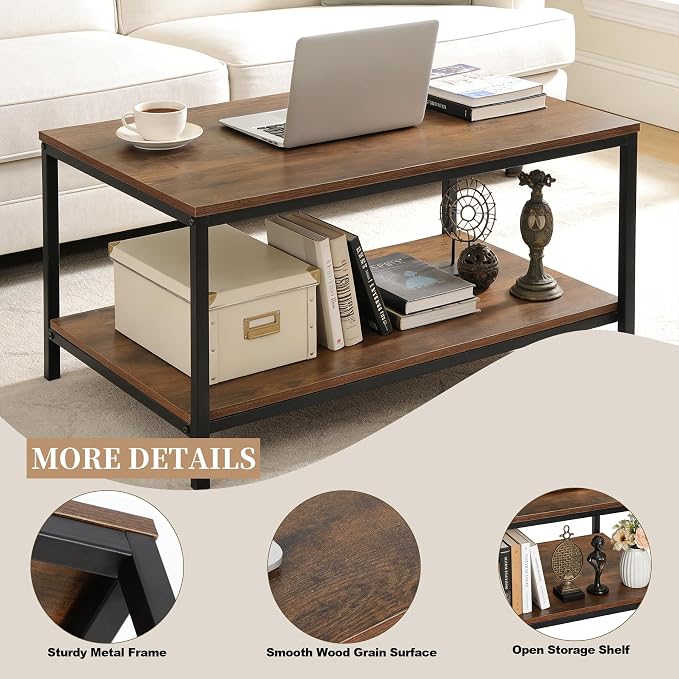 ZenStyle Industrial Coffee Table - Image 4