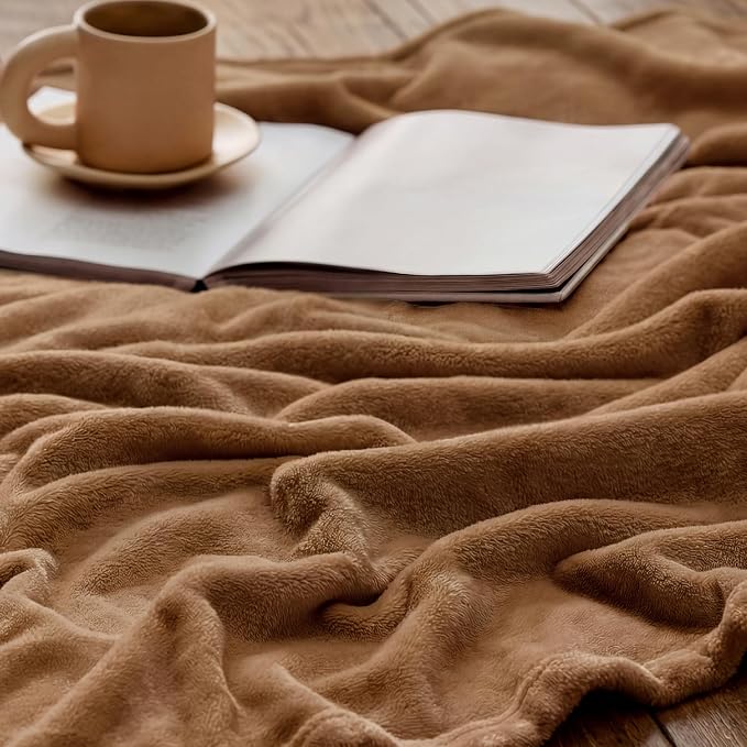 Bedsure GentleSoft Fleece Bed Blankets Full Size Orange - Image 5