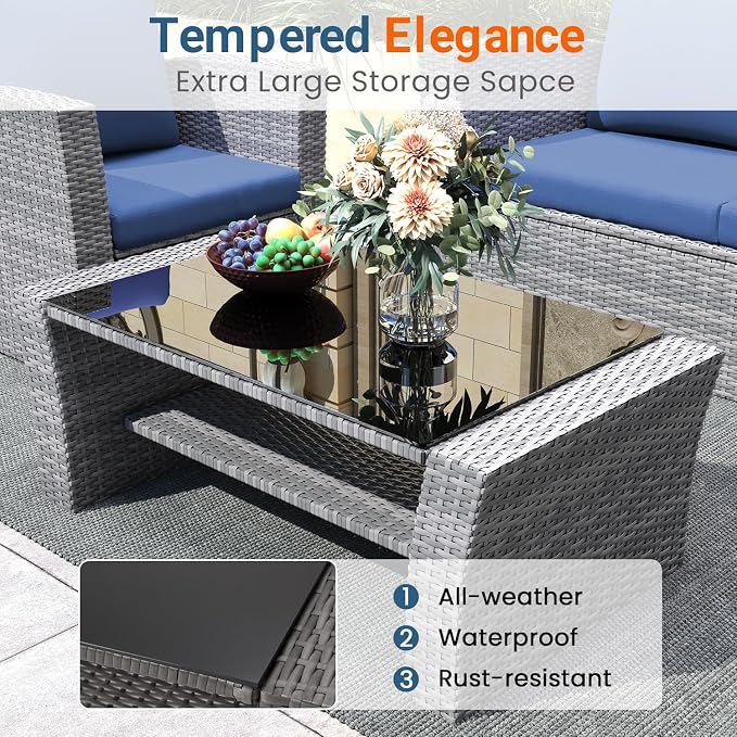 Wisteria Lane Patio Furniture Set, Wicker Outside Outdoor Furniture - Image 8