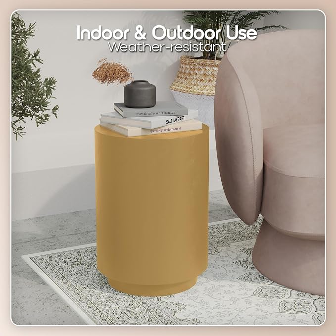 LeisureMod 14” Wide Round Side Table in Fiberstone - Image 8