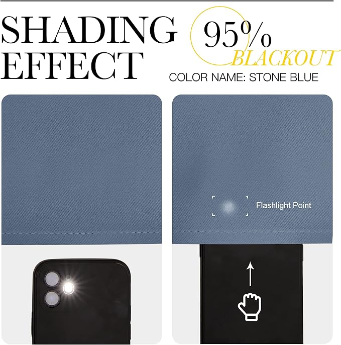 NICETOWN Stone Blue Room Darkening Curtain Panels 108" Length - Image 5