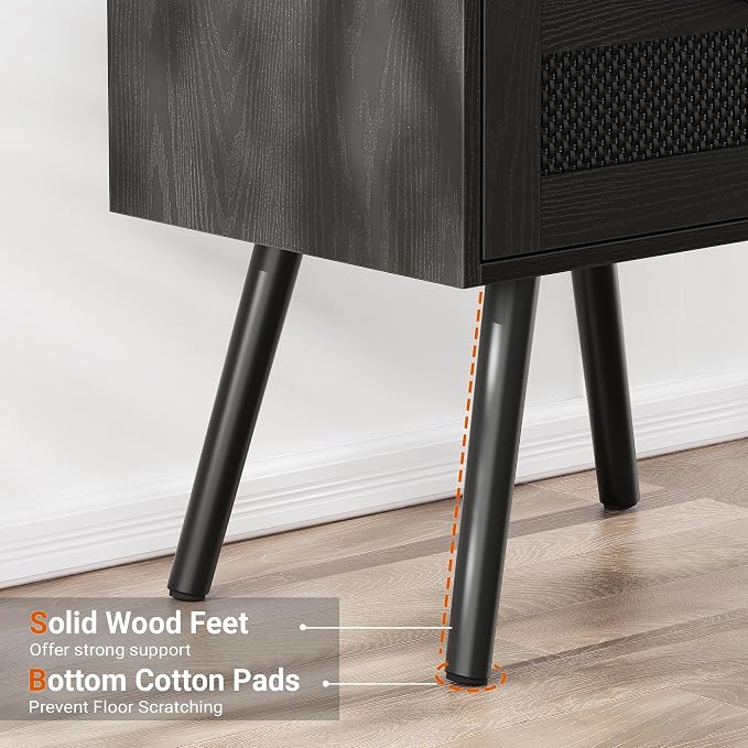 SUPERJARE Nightstands with Charging Station, Bedside Table Set of 2 with - Image 6