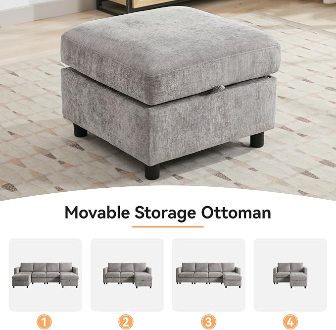 WUTUTUEE 58”Modular Sectional Loveseat Sofa, Modern Love Seat 2 Seater Sofa - Image 7