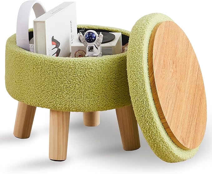 Wimarsbon Storage Ottoman, Modern Round Footrest by Wimarsbon