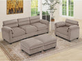 HAOMARKETS Corduroy 4-Piece Sofa Set, Upholstered Ottoman Set of 2, Accent by HAOMARKETS