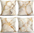 OBSEDE Gold Foil Marble Decorative Throw Pillow Covers 18 × 18 in, Couch by OBSEDE