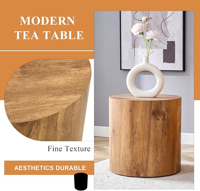 15.7'' Boho Cylinder Side Table - Image 6
