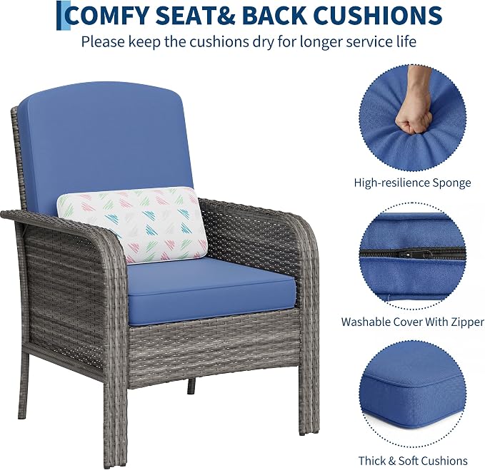 GAOMON 2-Piece Outdoor Patio Furniture Set, Rattan Lounge Chairs - Image 6