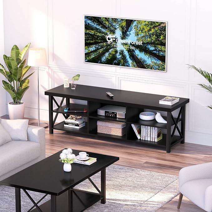 GreenForest TV Stand for TV up to 65 inches, Entertainment Center - Image 8